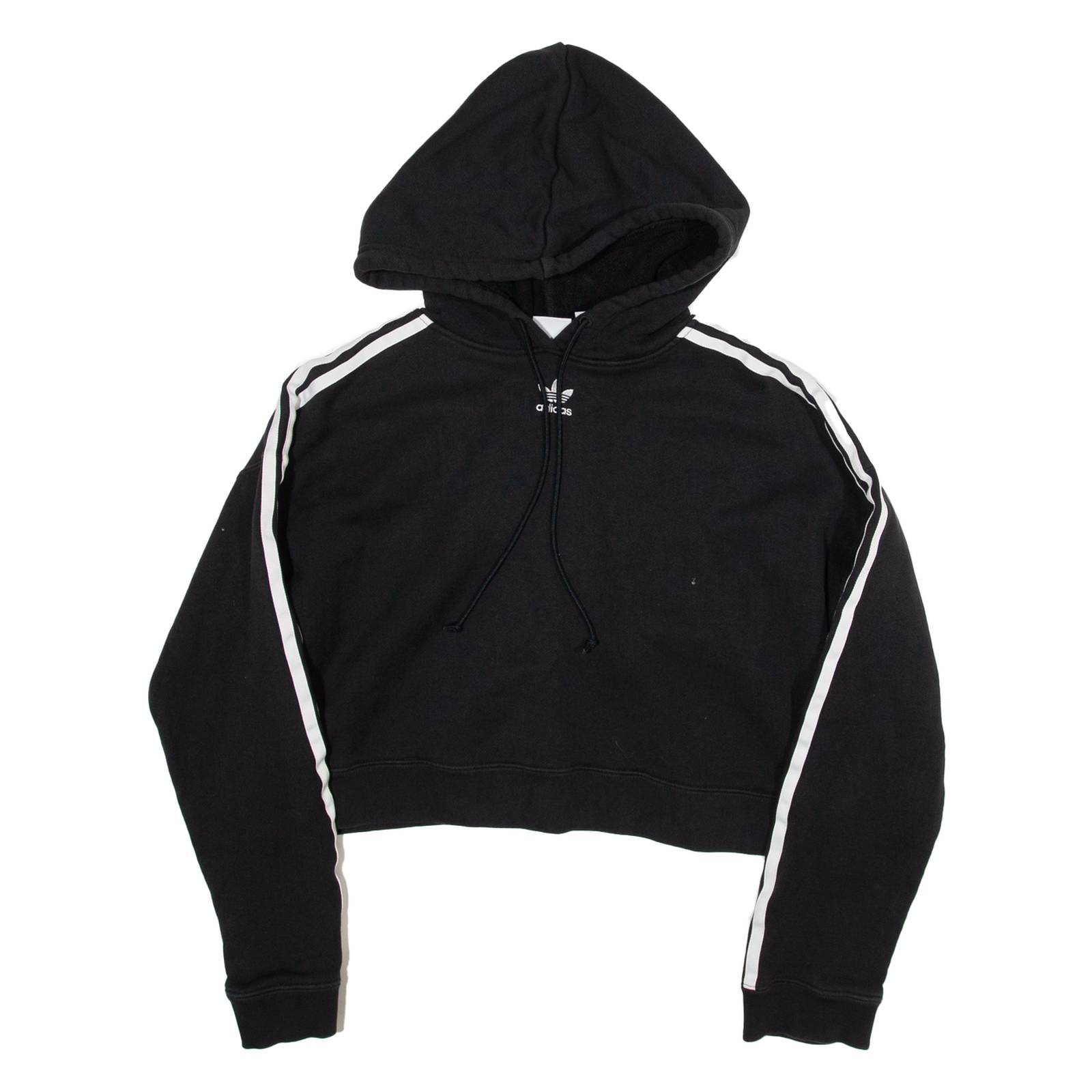 ADIDAS Cropped Womens Black Hoodie UK 8