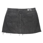 BDG Womens Black Denim Mini Cotton Blend Skirt Raw Hem Size L Casual Stylish
