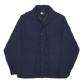 TOMMY HILFIGER Mens Navy Blue Jacket S Nylon Casual Zip Up Patch Pockets