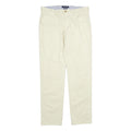 TOMMY HILFIGER Mens Cotton Cream Regular Straight Trousers W32 L31 Casual