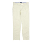 TOMMY HILFIGER Mens Cotton Cream Regular Straight Trousers W32 L31 Casual