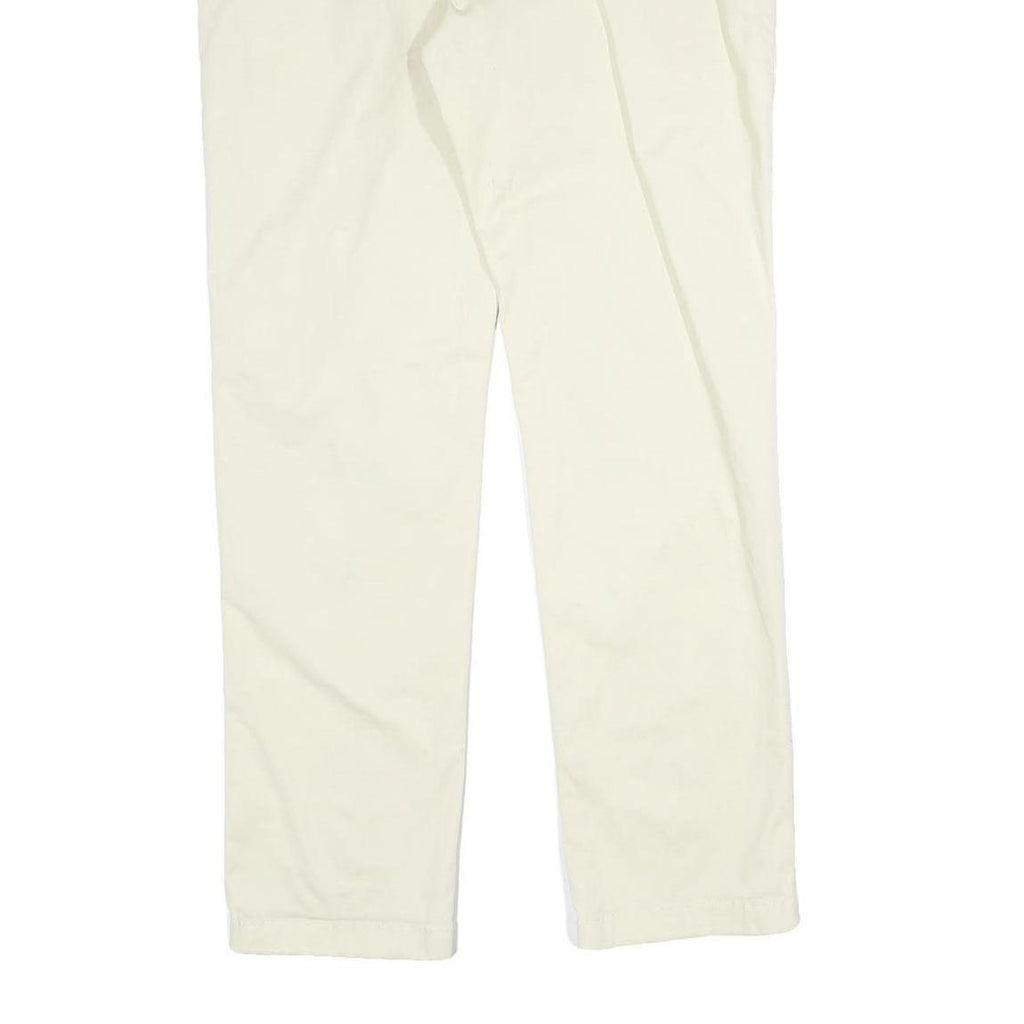 TOMMY HILFIGER Mens Cotton Cream Regular Straight Trousers W32 L31 Casual