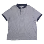 CALVIN KLEIN Mens Polo Shirt Blue Striped 2XL