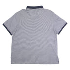 CALVIN KLEIN Mens Polo Shirt Blue Striped 2XL