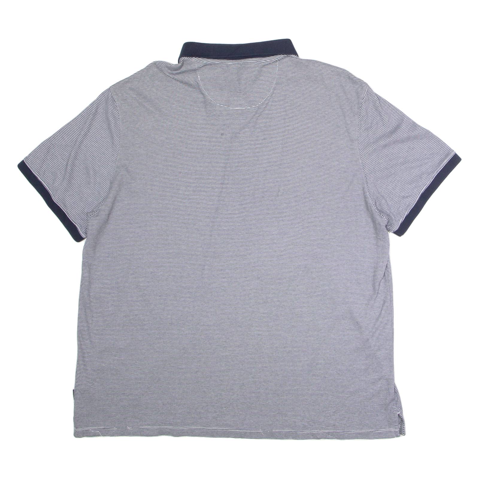 CALVIN KLEIN Mens Polo Shirt Blue Striped 2XL