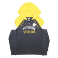 MAJESTIC Womens Black & Yellow Pittsburgh Steelers Full Zip XL Hoodie NFL