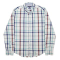 TOMMY HILFIGER Mens White Blue & Red Checked Shirt L Classic Button Down Cotton