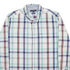 TOMMY HILFIGER Mens White Blue & Red Checked Shirt L Classic Button Down Cotton