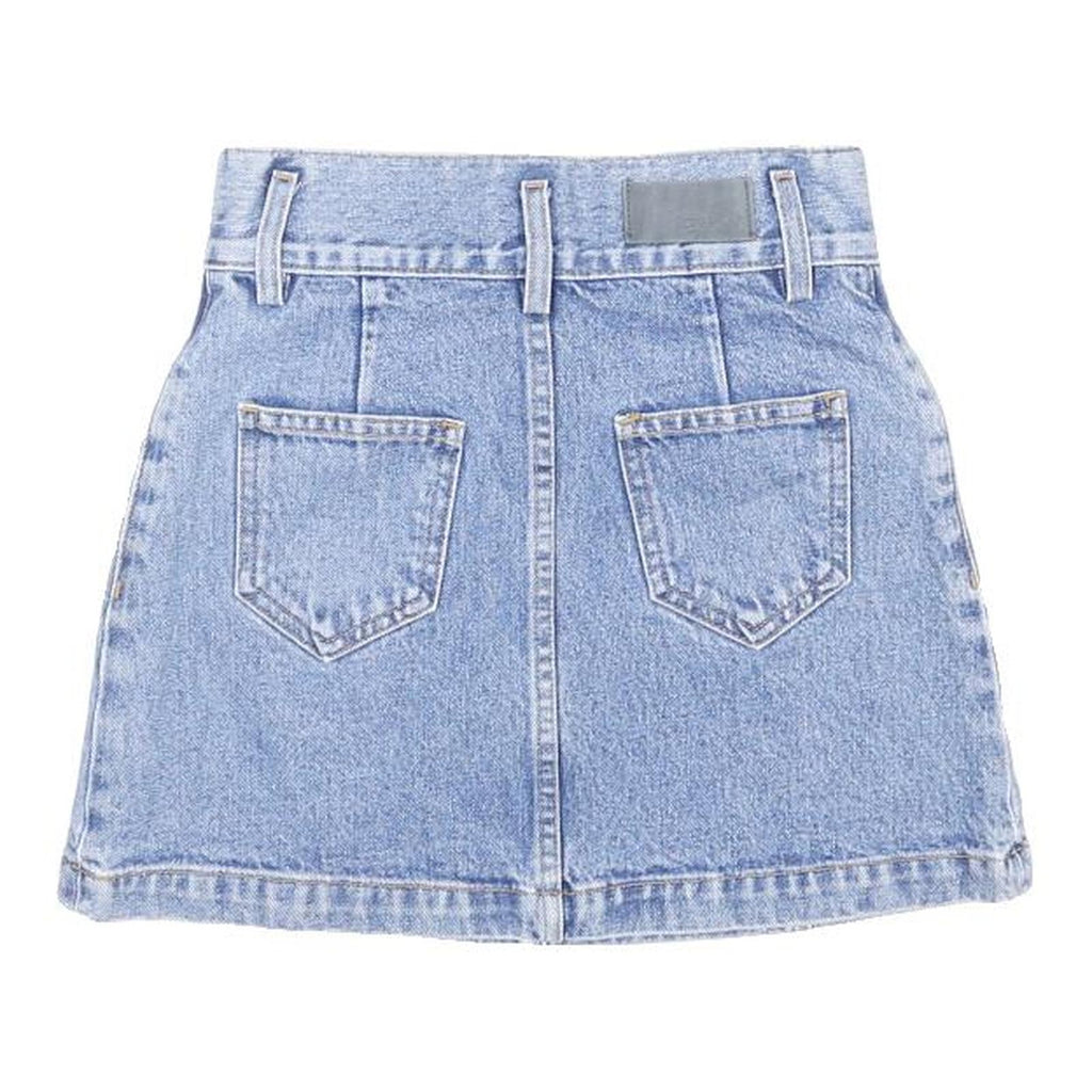 CARMAR DENIM Womens Blue Denim Mini Cotton Skirt XS Zip Pockets Casual