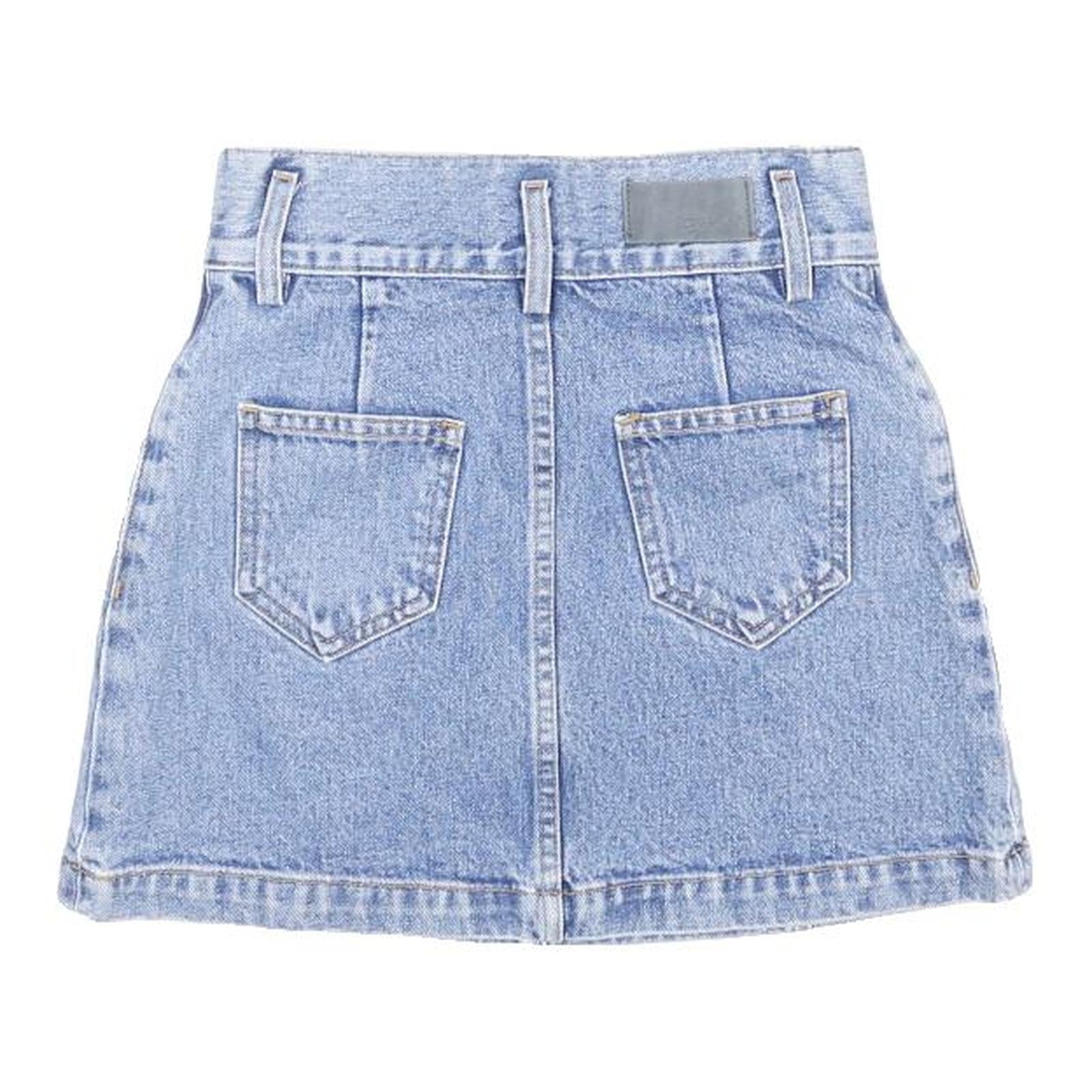 CARMAR DENIM Womens Blue Denim Mini Cotton Skirt XS Zip Pockets Casual