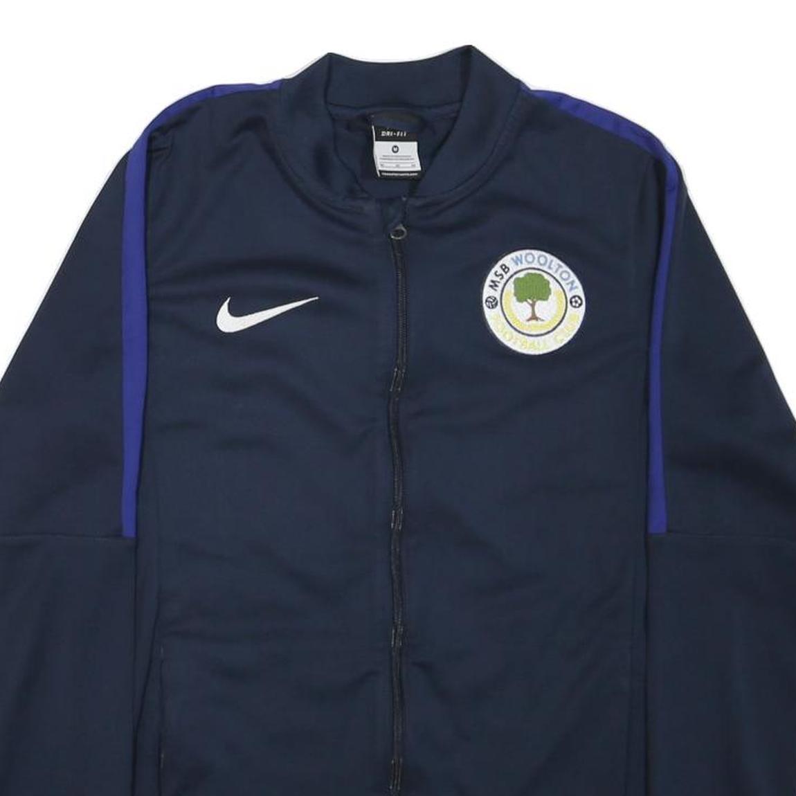 NIKE Mens Navy Blue Track Jacket M Polyester Blend Dri-Fit Zip Sportswear