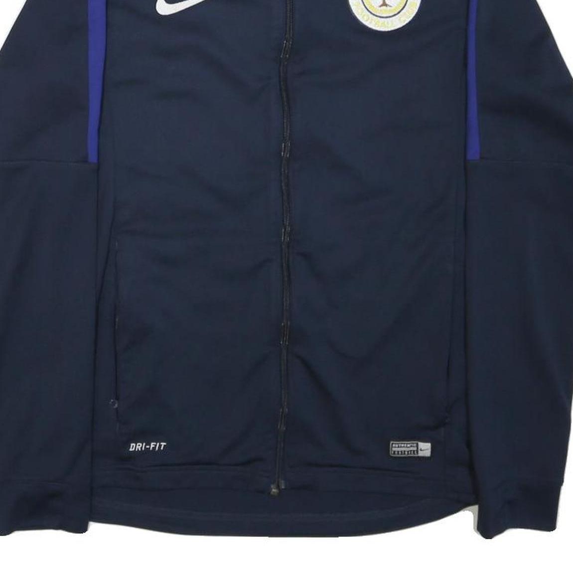 NIKE Mens Navy Blue Track Jacket M Polyester Blend Dri-Fit Zip Sportswear