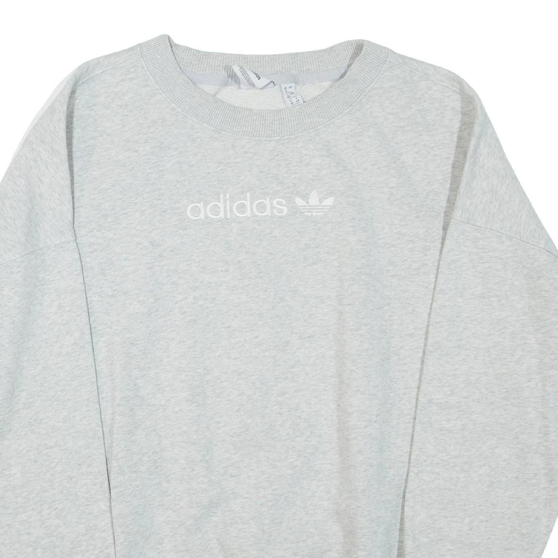 ADIDAS Womens Sweatshirt Grey Crew Neck UK 12