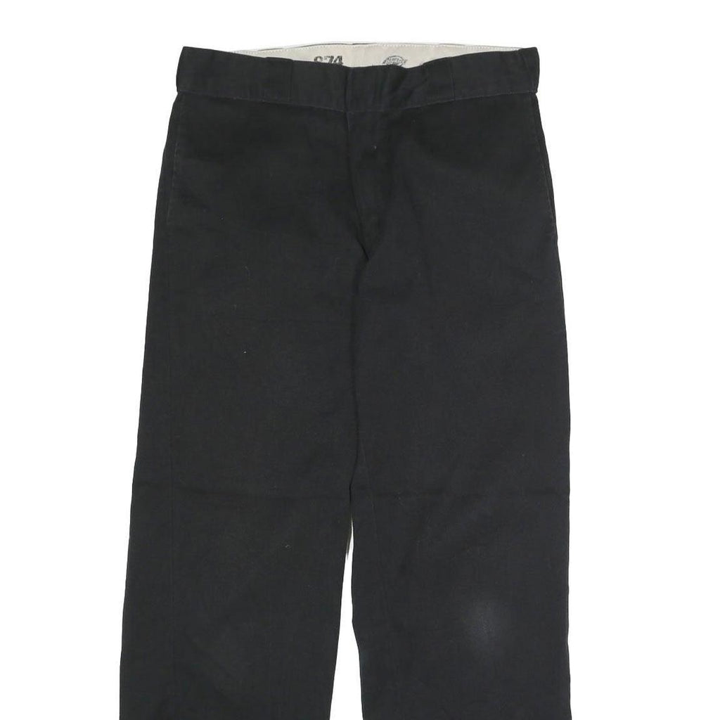 DICKIES Mens Black Classic Straight Trousers W32 L30 Workwear Durable Zip