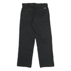 DICKIES Mens Black Classic Straight Trousers W32 L30 Workwear Durable Zip