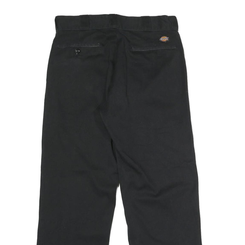 DICKIES Mens Black Classic Straight Trousers W32 L30 Workwear Durable Zip