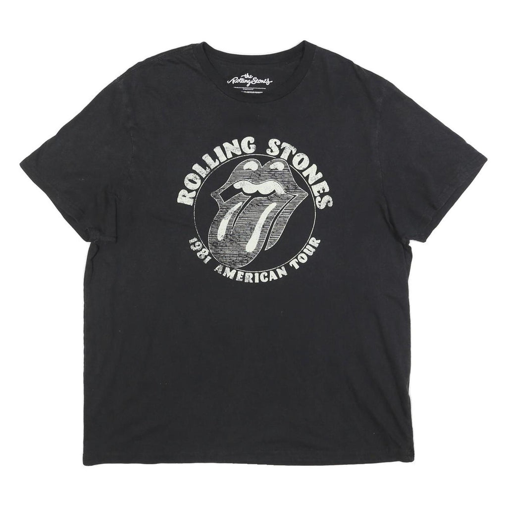 THE ROLLING STONES Womens Black 1981 American Tour Graphic T-Shirt XL Short
