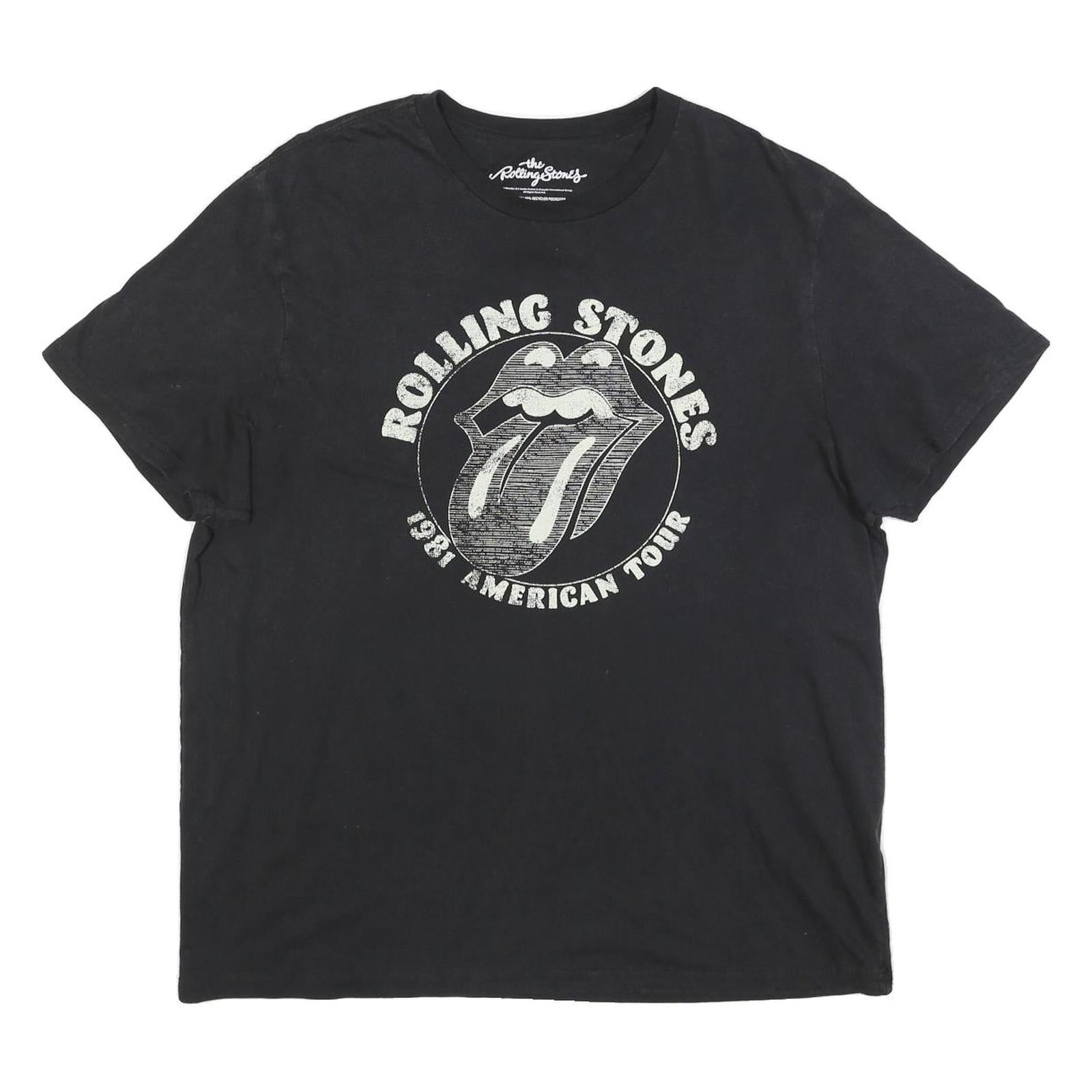 THE ROLLING STONES Womens Black 1981 American Tour Graphic T-Shirt XL Short