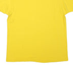 Mens Yellow Plain Cotton Blend T-Shirt XL Short Sleeve Crew Neck Casual Basic