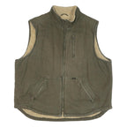 LEE Mens Green Cotton Blend Quilted Jacket 2XL Zip Front Relaxed Fit Workwear