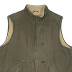 LEE Mens Green Cotton Blend Quilted Jacket 2XL Zip Front Relaxed Fit Workwear