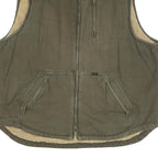 LEE Mens Green Cotton Blend Quilted Jacket 2XL Zip Front Relaxed Fit Workwear