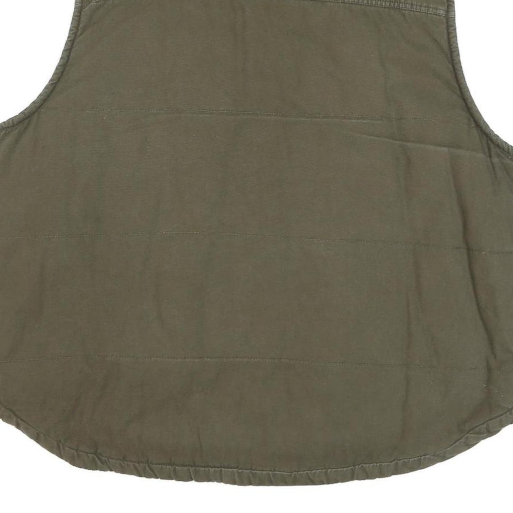 LEE Mens Green Cotton Blend Quilted Jacket 2XL Zip Front Relaxed Fit Workwear