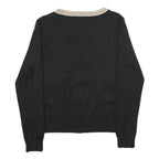 LUC-CE Womens Black & Beige Plain V-Neck Pullover Basic Knit M Classic Stylish