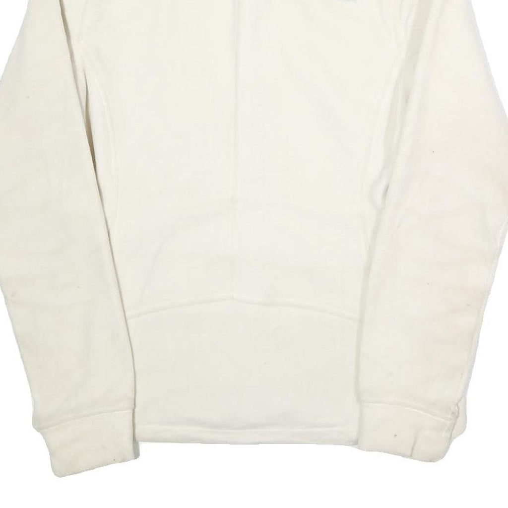 THE NORTH FACE Womens White Fleece Jacket S Polyester Outdoor Zip Up Slim Fit