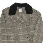 BRIOCHE Womens Beige & Black Checked Blazer Tailored Jacket S Polyester Blend