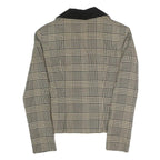BRIOCHE Womens Beige & Black Checked Blazer Tailored Jacket S Polyester Blend