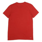 ADIDAS Mens Red Graphic T-Shirt S Short Sleeve Crew Neck Climalite