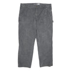 CARHARTT Mens Cotton Blend Grey Relaxed Straight Trousers W42 L32 Workwear Zip
