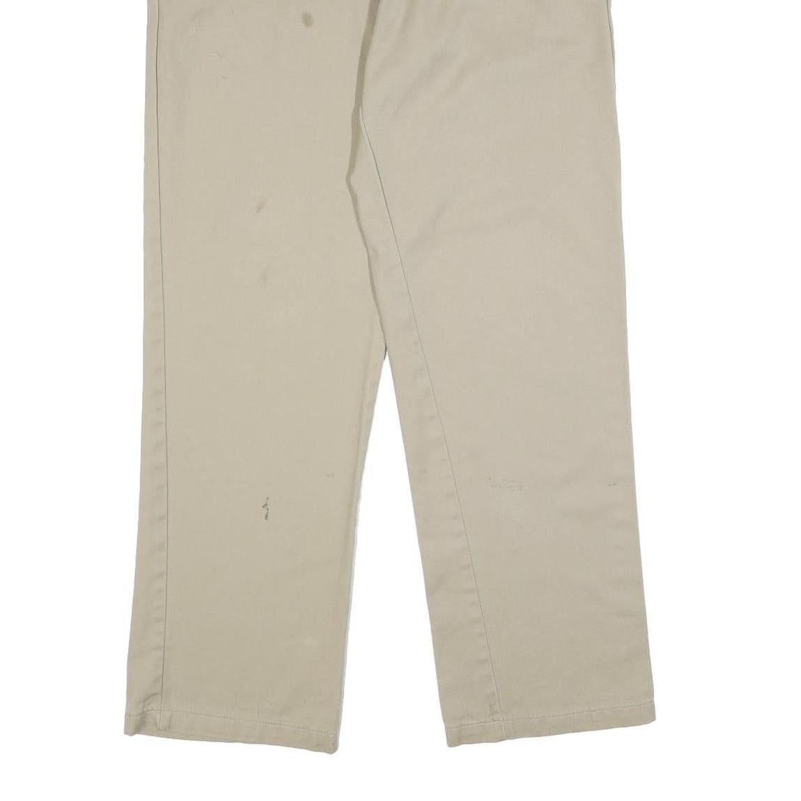 DICKIES Mens Regular Fit Beige Cotton Blend Trousers W31 L32 Workwear Casual