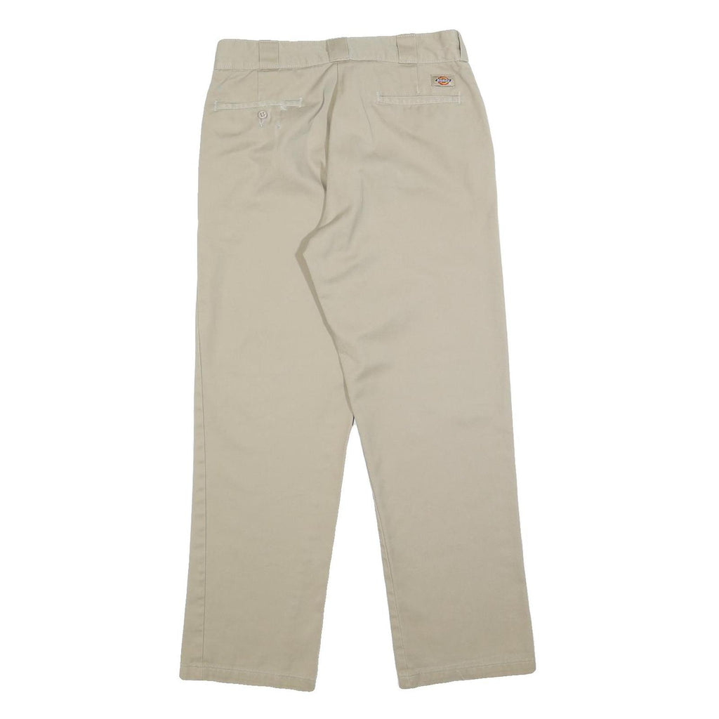 DICKIES Mens Regular Fit Beige Cotton Blend Trousers W31 L32 Workwear Casual