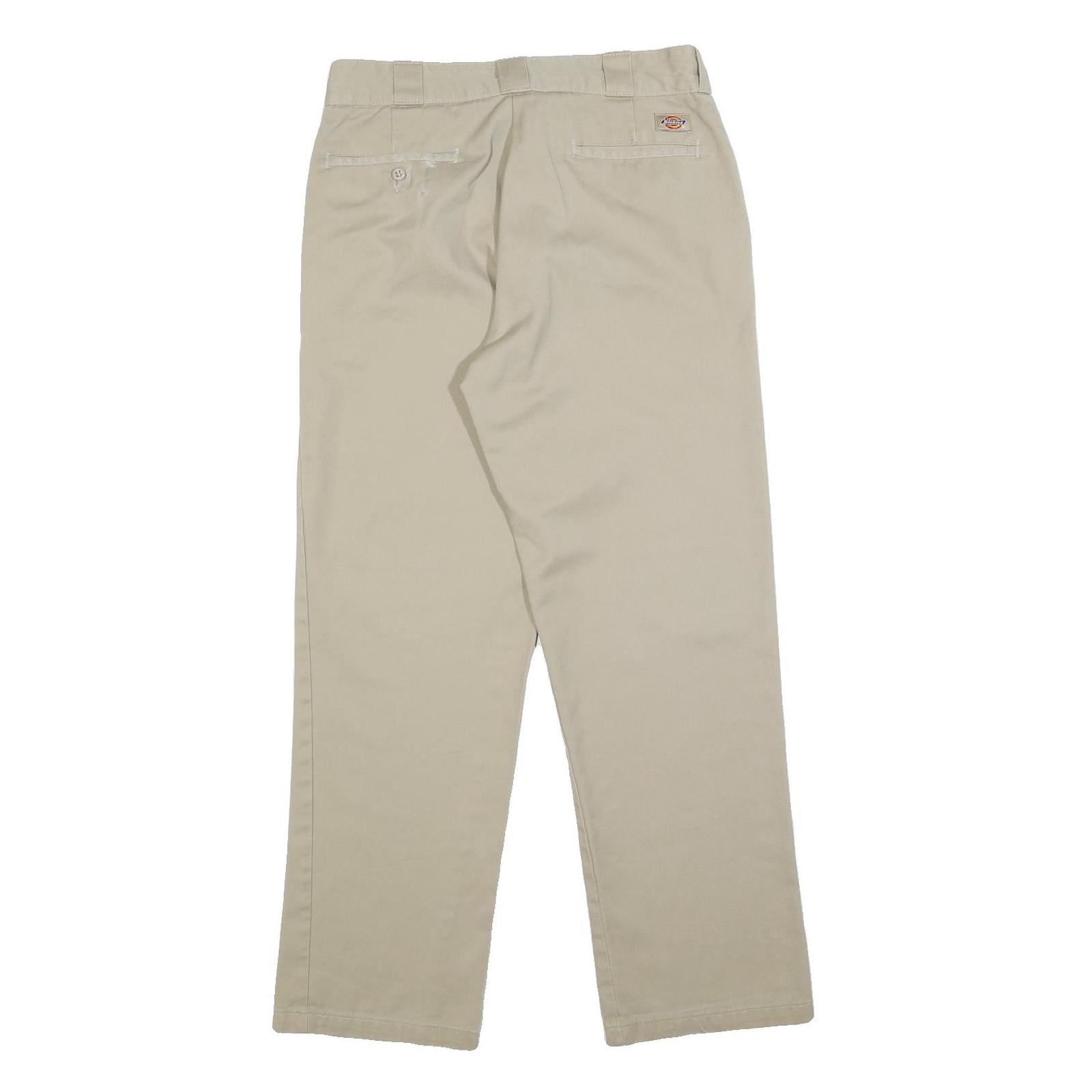 DICKIES Mens Regular Fit Beige Cotton Blend Trousers W31 L32 Workwear Casual
