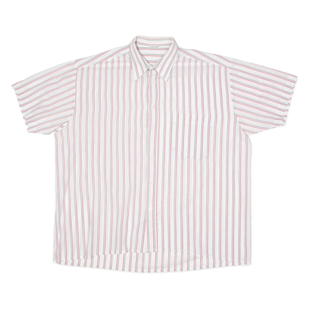 Mens Shirt White Striped 2XL