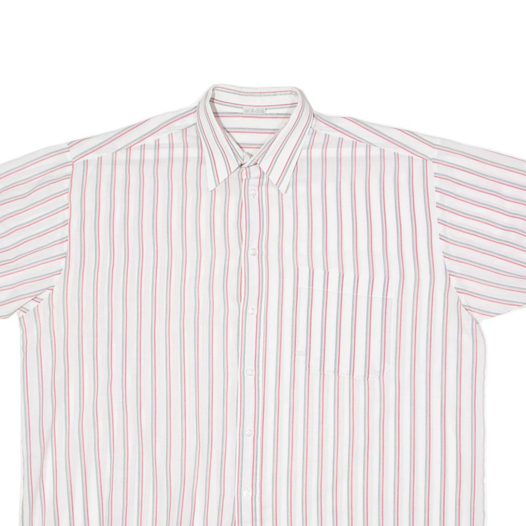 Mens Shirt White Striped 2XL