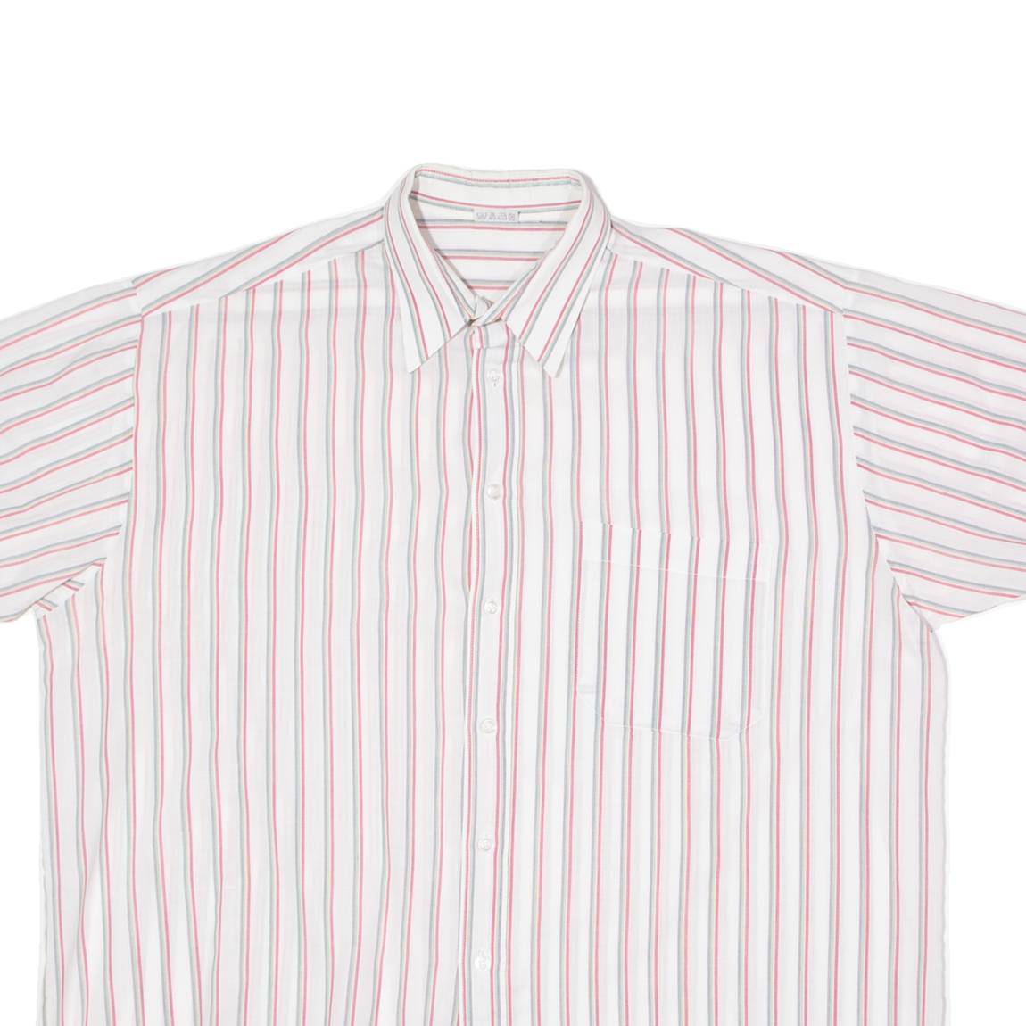 Mens Shirt White Striped 2XL
