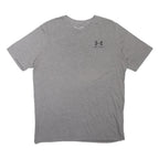 UNDER ARMOUR Mens Grey Plain T-Shirt L Short Sleeve Crew Neck Casual Sportswear