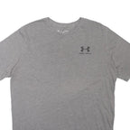 UNDER ARMOUR Mens Grey Plain T-Shirt L Short Sleeve Crew Neck Casual Sportswear