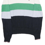 TOMMY HILFIGER Mens Navy White Green Blue Patterned Crew Neck Basic Knit L