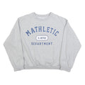 Womens Grey Sweatshirt Mathletic Department Crew Neck L Casual Cotton Blend