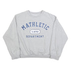 Womens Grey Sweatshirt Mathletic Department Crew Neck L Casual Cotton Blend