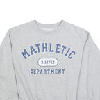 Womens Grey Sweatshirt Mathletic Department Crew Neck L Casual Cotton Blend