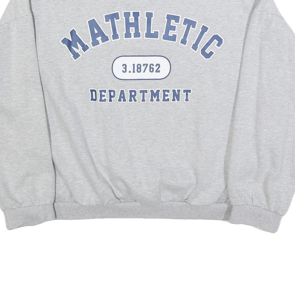Womens Grey Sweatshirt Mathletic Department Crew Neck L Casual Cotton Blend