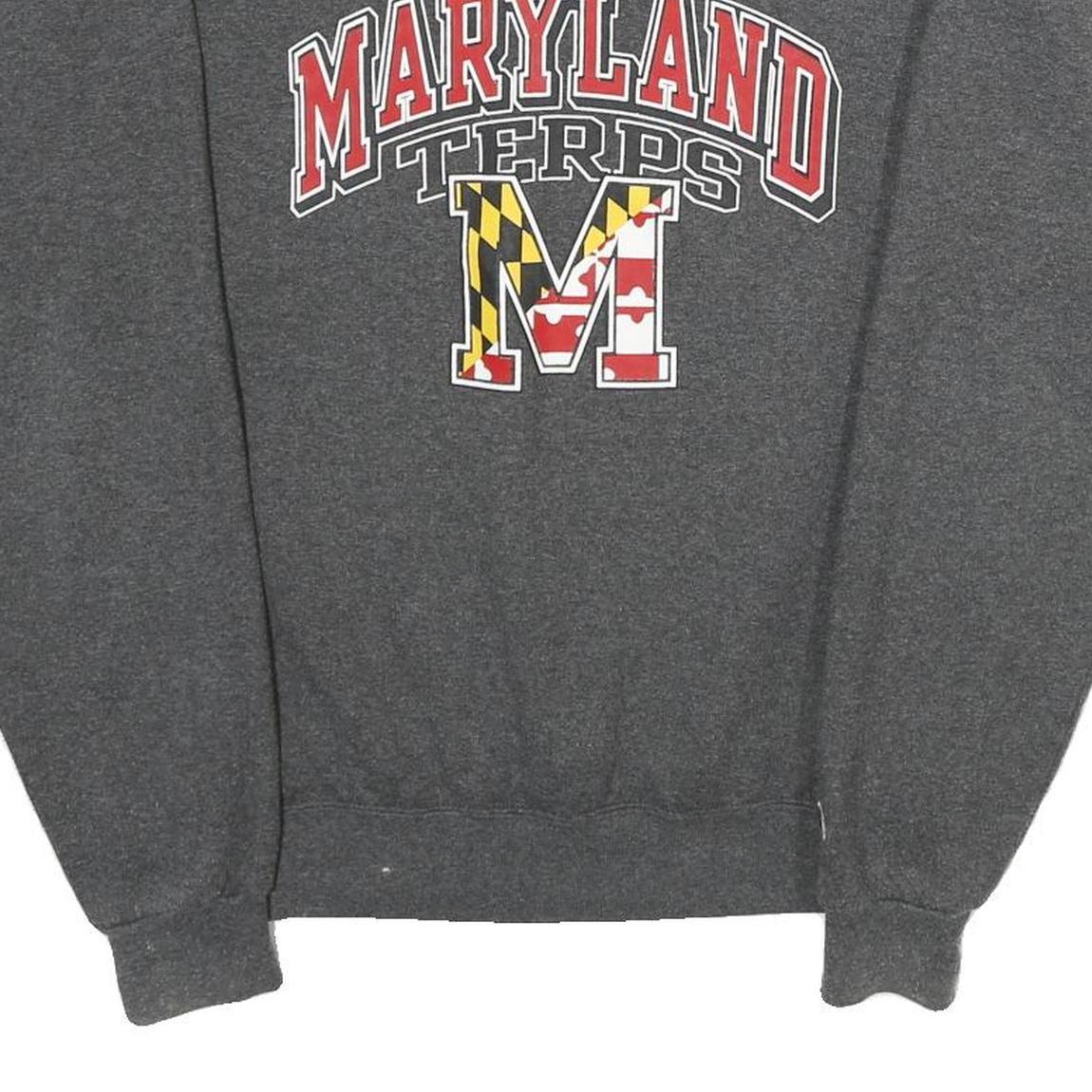 CHAMPION Mens Grey Maryland Terps Crew Neck S Cotton Blend Sweatshirt