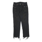 LEVI'S 501 BIG E Womens Jeans Black Regular Skinny Denim Raw W25 L26 Distressed