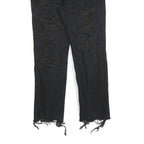 LEVI'S 501 BIG E Womens Jeans Black Regular Skinny Denim Raw W25 L26 Distressed