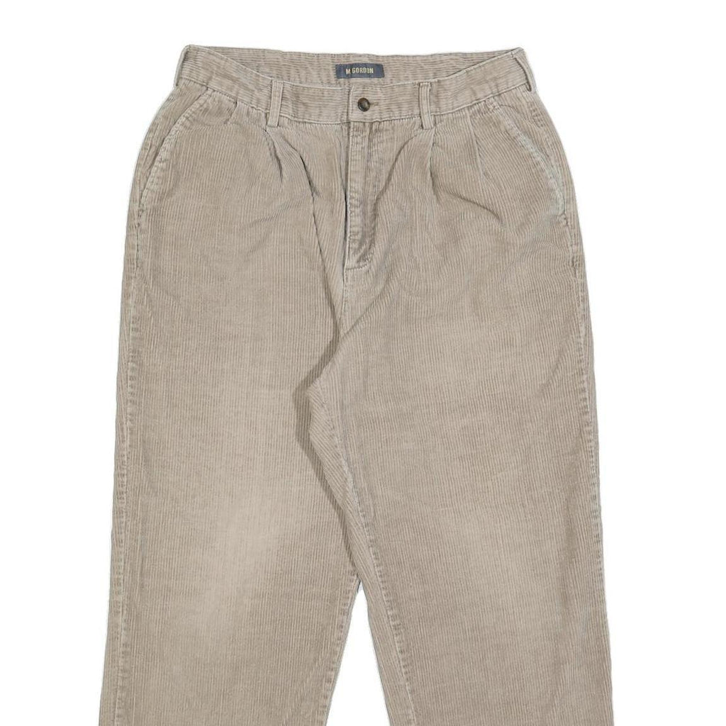 M. GORDON Mens Cotton Beige Relaxed Straight Trousers W30 L28 Casual